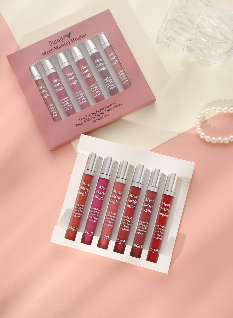daroge 6 Pieces Matte Liquid Lipstick Set  Waterproof Sweatproof And Long Lasting  Best Gift Set - Image 3