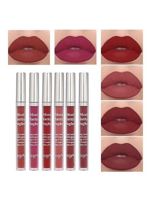 6 Pieces Matte Liquid Lipstick Set  Waterproof Sweatproof And Long Lasting  Best Gift Set