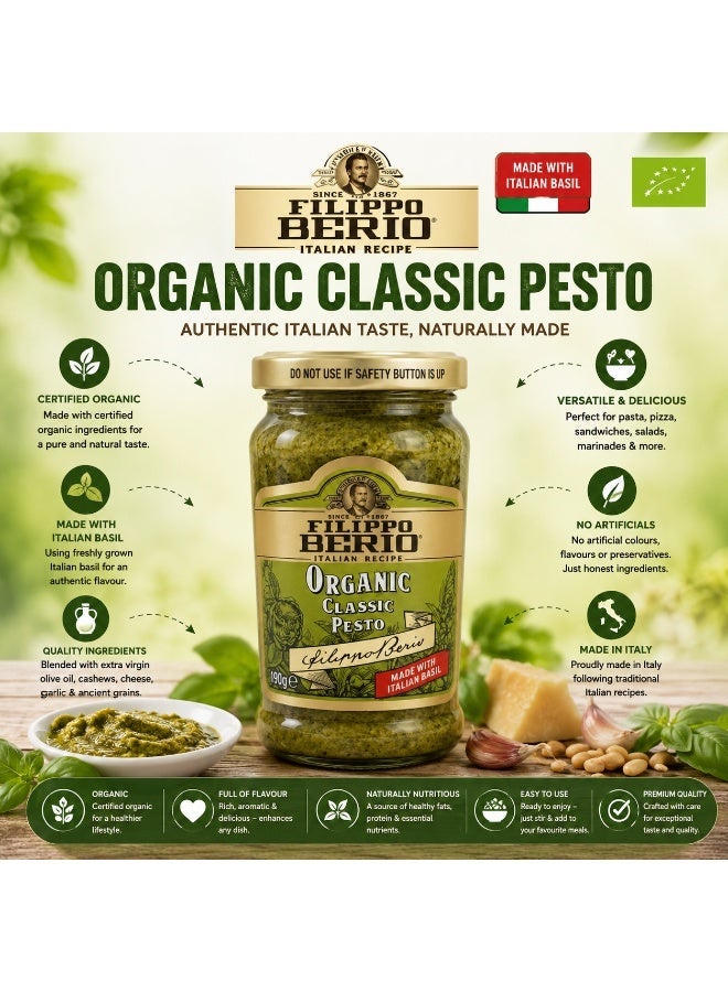 Filippo Berio Organic Classic Pesto 190g - Image 4