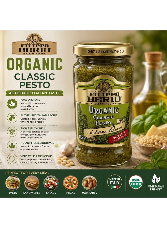 Filippo Berio Organic Classic Pesto 190g - Image 3