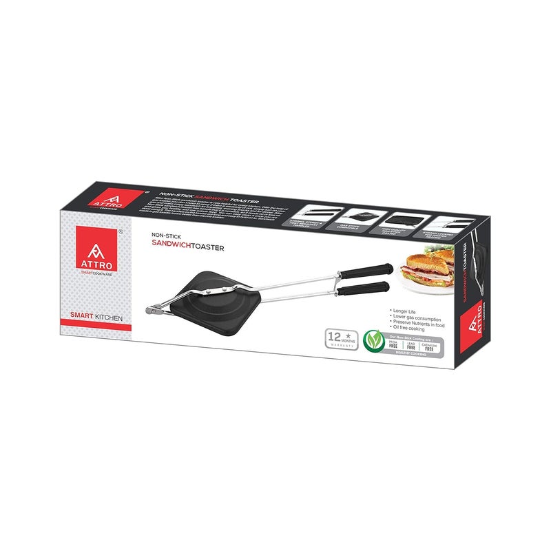 ATTRO Non-Stick Sandwich Gas Toaster Regular (Black) - Image 5