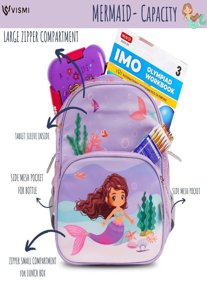 VISMIINTREND Kids School Bag | Preschool Bag for Kids 2-5 Years | Cute, Baby Bags for School, Small Backpacks for Girls/Boys, Travel/Picnic Bags | Birthday/Return/Rakhi Gift for Girl (Mermaidy) - Image 4
