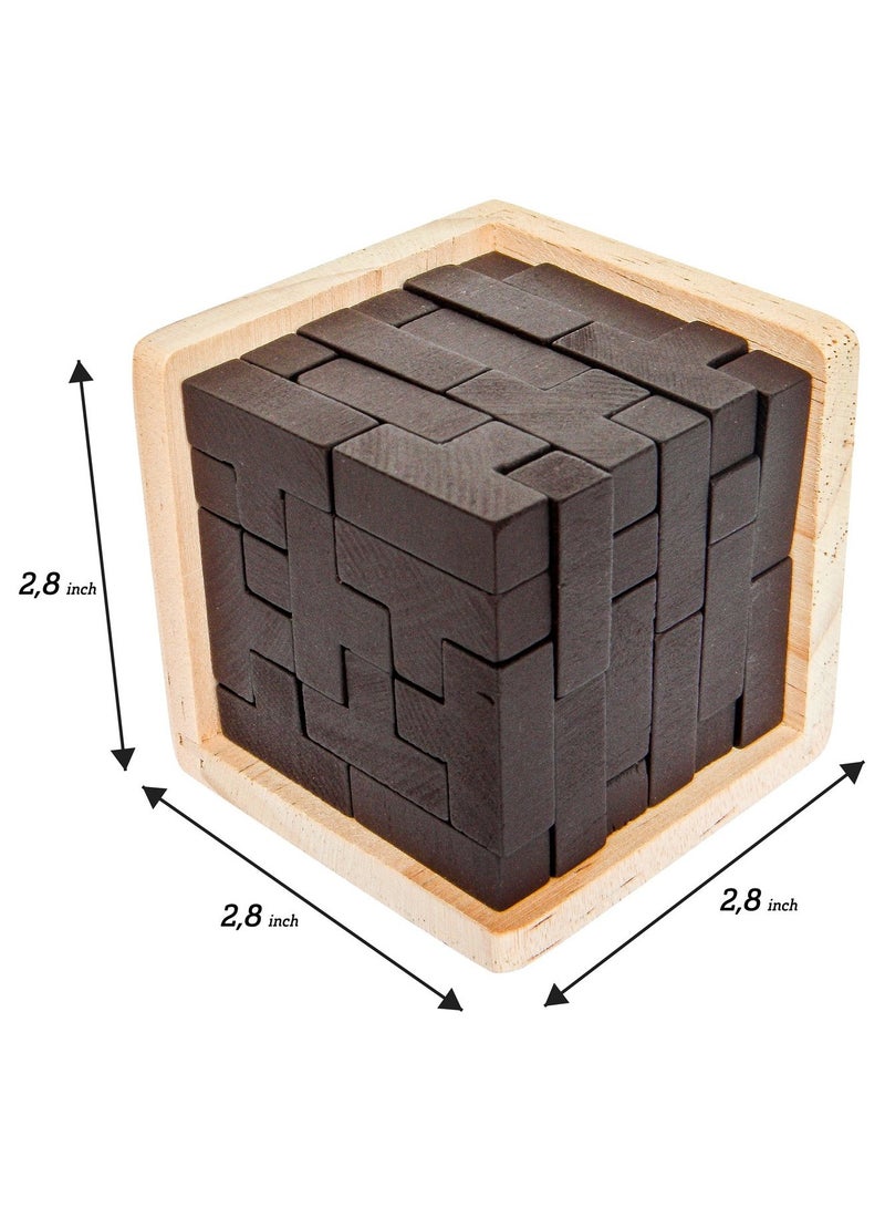 دوركو لغز مزعج الدماغ الخشبي ، بناء المهارات العبقرية قطع على شكل T ، لعبة فكرية أدوات ترفيهية وتعليمية تعليمية استكشاف الإبداع وحل المشاكل - Image 4