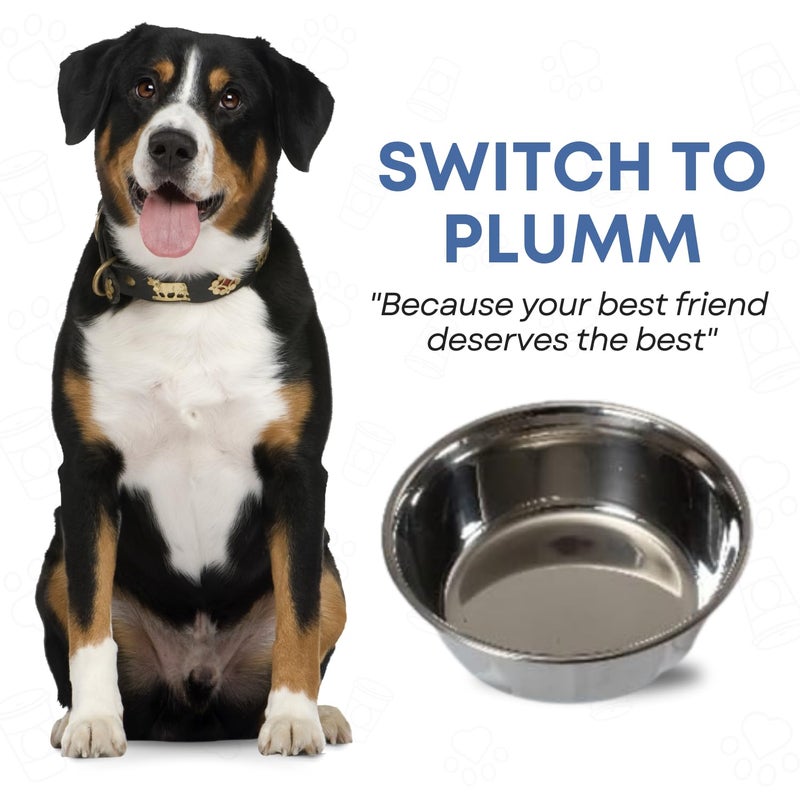 PLUMM Get Stainless Steel Pet Bowl for Dogs Feeding Bowl Bowlers Dog Food | Pet Bowl for Cat Big Size | Basic Pet Bowls for Dogs Large | 3D Printed Anti-Skid Rubber Base Water Food | Easy to Clean - Image 5