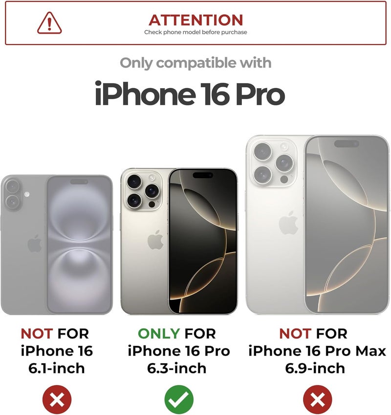 ديكسنور حافظة Dexnor لجهاز iPhone 16 Pro مع غطاء كاميرا منزلق وحامل قابل للتعديل وواقي شاشة مدمج، متوافقة مع MagSafe حافظة مضادة للصدمات مع غطاء مغناطيسي ثقيل، أرجواني شبح سهل الالتقاط والاستخدام - Image 2