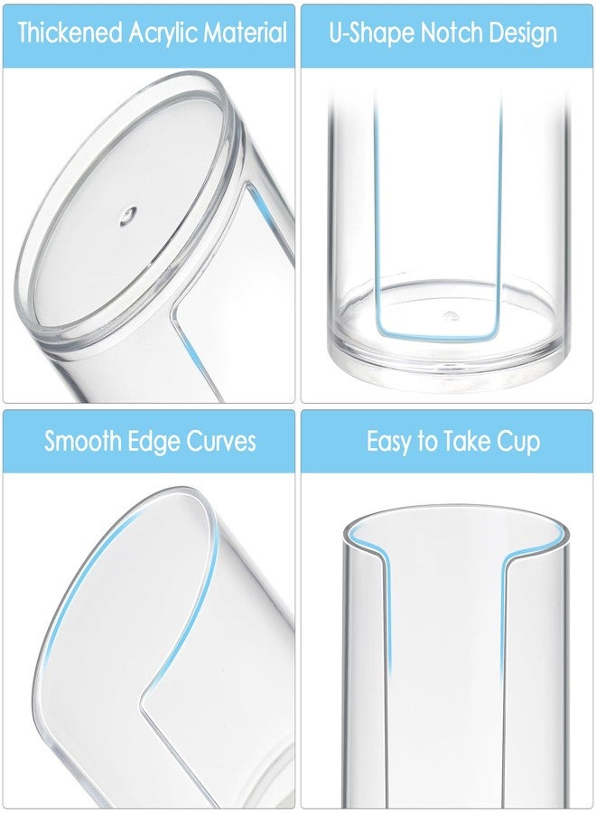LBTING Bathroom Cup Dispenser, Small Cups Holder for 3oz-4oz Disposable Mouthwash Rinsing Paper Cups Storage, Compact Clear Plastic Cup Organizer for Bathroom Vanity Countertop - 2 Pack - Image 2