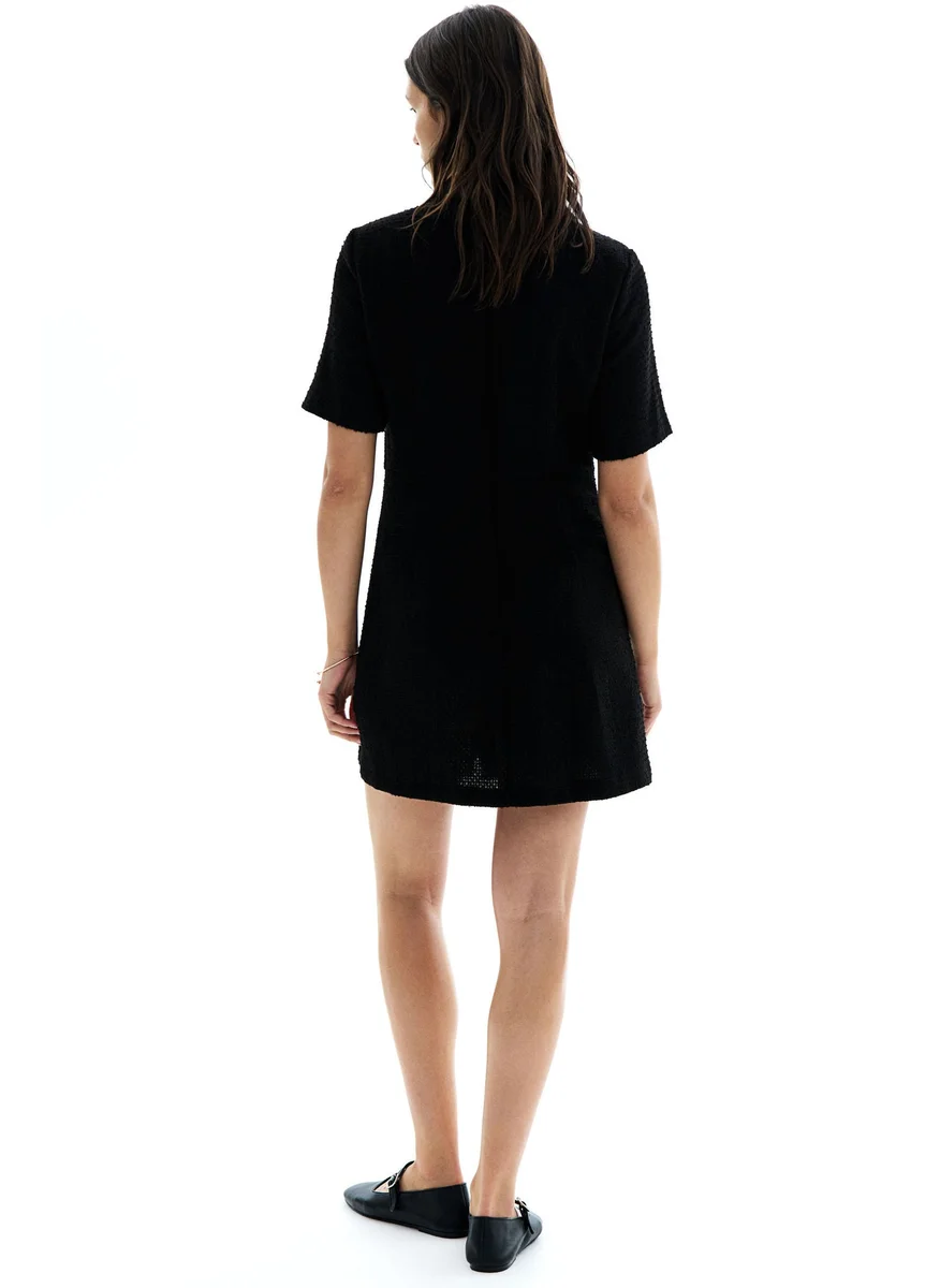 H&M Button-Front Bouclé Dress