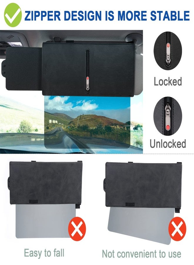 Veharvim Polarized Sun Visor for Car with Zipper Slider , UV400 Car Sun Visor Extension with PC Lens and Side Sunshade,Anti-Glare Car Visor for UV-Filtering/Protection Passenger Side - Image 4
