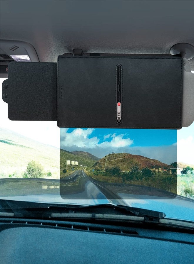 Veharvim Polarized Sun Visor for Car with Zipper Slider , UV400 Car Sun Visor Extension with PC Lens and Side Sunshade,Anti-Glare Car Visor for UV-Filtering/Protection Passenger Side - Image 1