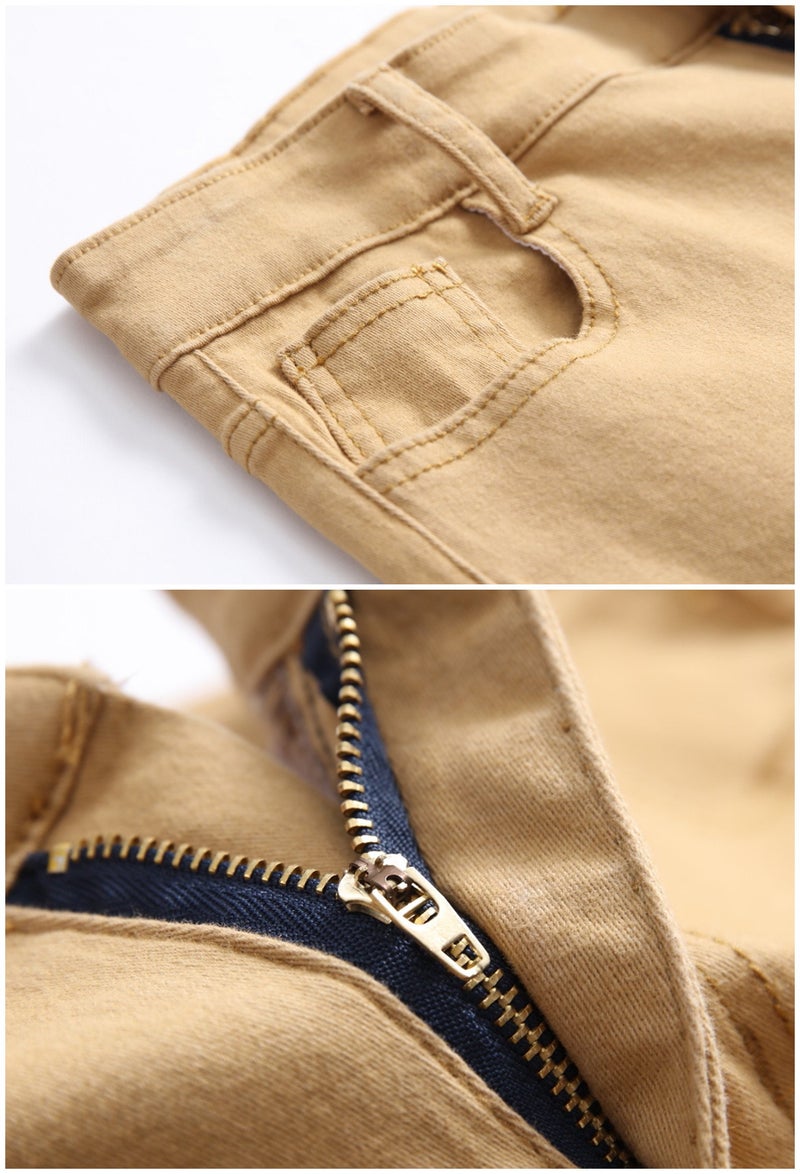 FREDD MARSHALL Boys Skinny Fit Ripped Destroyed Distressed Stretch Slim Jeans Pants Khaki 12 - Image 3