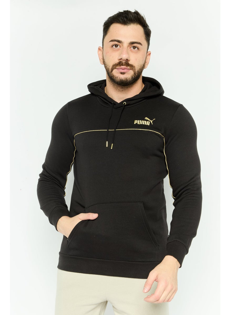 PUMA Men Comfort Fit Embroidered Logo Outdoor Sweatshirts, Black  - Image 1