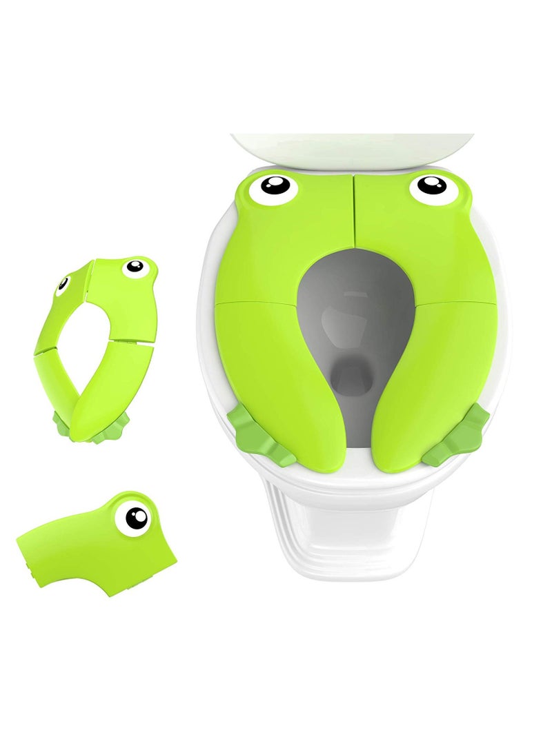 SYOSI Kids Toilet Seat Cover, Portable Large Non Slip Silicone Pads Foldable Potty Training Seat for Toddlers Kids Boys & Girls, Recyclable Potty Seat Cover for Travel - Image 3