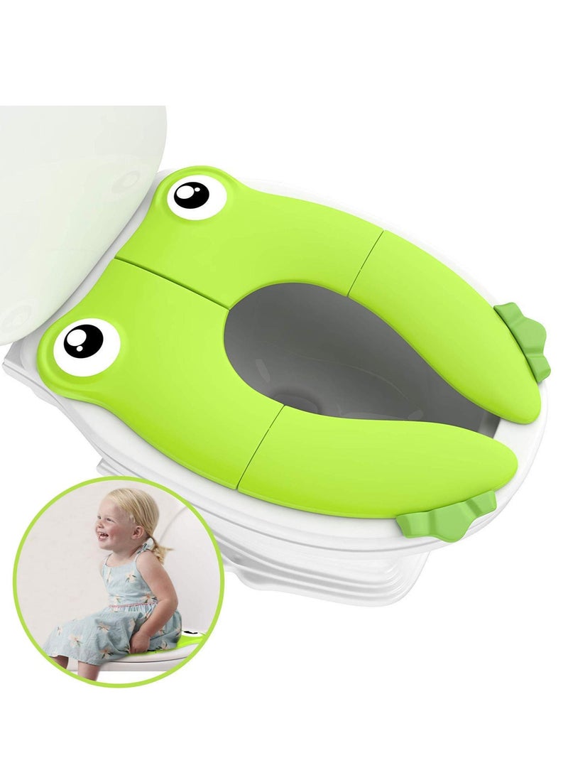 SYOSI Kids Toilet Seat Cover, Portable Large Non Slip Silicone Pads Foldable Potty Training Seat for Toddlers Kids Boys & Girls, Recyclable Potty Seat Cover for Travel - Image 1