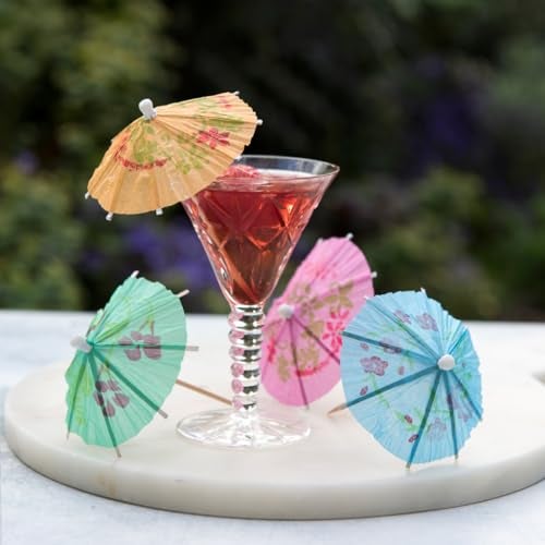 Rinkle Trendz - Cocktail Drink Umbrellas Colorful Paper Hawaiian Tropical Cocktail Parasol Umbrella Cupcake Topper for Party Supplies - Multi Color - Pack of 20 pcs - Image 3