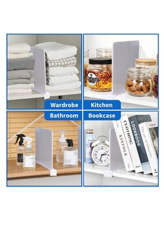 XiuWoo 4 PCS Acrylic Plastic Shelf Dividers, Closet Shelf Divider for Wooden Shelving, Closet Clothes Organizer Separators Suitable for Wooden or Vertical Shelves Or Bedroom, Kitchen and Office  - Image 4