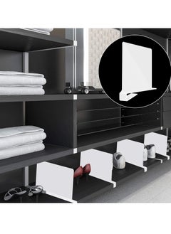 XiuWoo 4 PCS Acrylic Plastic Shelf Dividers, Closet Shelf Divider for Wooden Shelving, Closet Clothes Organizer Separators Suitable for Wooden or Vertical Shelves Or Bedroom, Kitchen and Office  - Image 5
