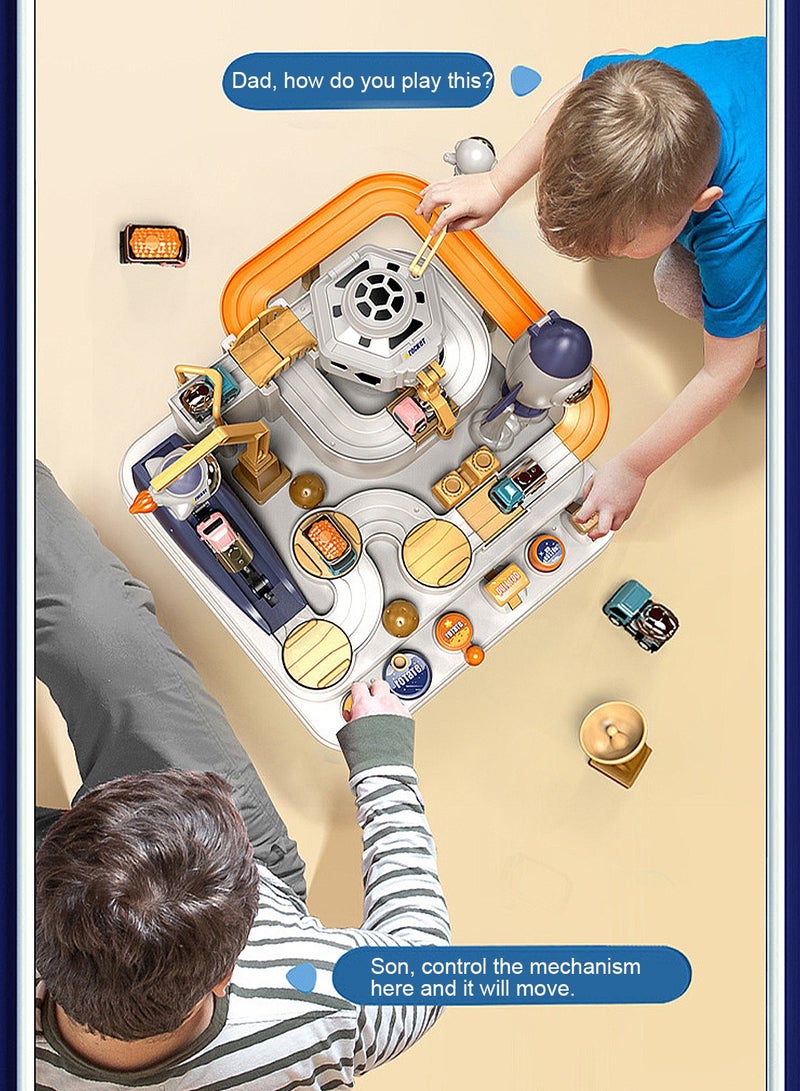 MaBaby Race Track Car Toys for Kids , with 5 Mini Race Car Rocket Adventure Vehicles Construction Play Set, Early Education Puzzle Car Games Gifts for 3+Years Boys and Girls - Image 4