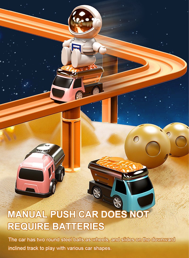 MaBaby Race Track Car Toys for Kids , with 5 Mini Race Car Rocket Adventure Vehicles Construction Play Set, Early Education Puzzle Car Games Gifts for 3+Years Boys and Girls - Image 5