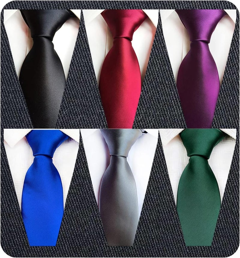 Adulove Men's Necktie Classic Silk Tie Woven Jacquard Neck Ties 6 PCS - Image 1
