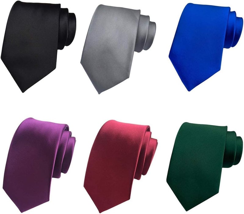 Adulove Men's Necktie Classic Silk Tie Woven Jacquard Neck Ties 6 PCS - Image 2