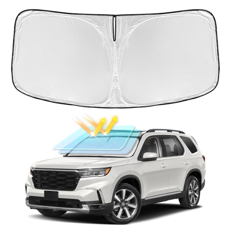 Sun Shade Sunshade for Honda Pilot 20162025 2026 Windshield Cover 4Layers Sun Shield 240T Silver Sun Visor Foldable Window Shade for Pilot EXL Special Edition Elite Black Edition Touring