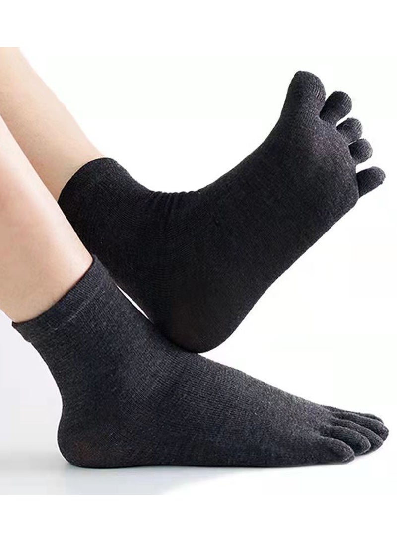 5PCS Toe Socks Five Finger Socks Cotton Soft Breathable Running Five Finger Crew Socks for Men Woman - Image 3