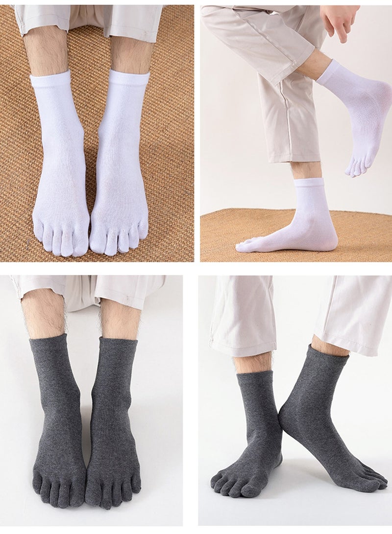 5PCS Toe Socks Five Finger Socks Cotton Soft Breathable Running Five Finger Crew Socks for Men Woman - Image 2