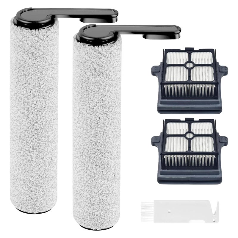 Detetap Replacement Brush Rollers and HEPA Filters for Tineco Floor ONE S6 / S7 Pro Cordless Wet Dry Vacuum Cleaner 2 Brush Rollers, 2 HEPA Filters with Clean Tool - Image 1