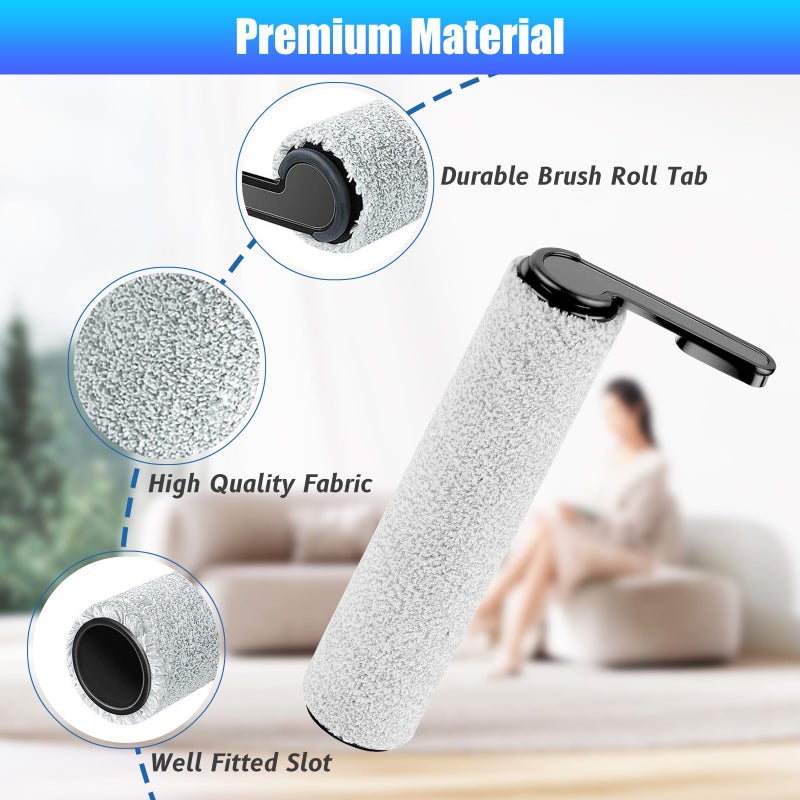 Detetap Replacement Brush Rollers and HEPA Filters for Tineco Floor ONE S6 / S7 Pro Cordless Wet Dry Vacuum Cleaner 2 Brush Rollers, 2 HEPA Filters with Clean Tool - Image 4