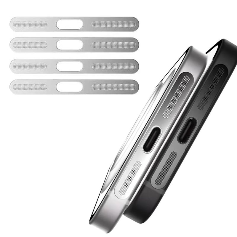 iyanzi for iPhone 16 Pro Max /16 Pro/iPhone 15 Pro / 15 Pro Max Earpiece Speaker Mesh Anti Dust Proof Adhesive Cover - 4pcs/Silver - Image 1