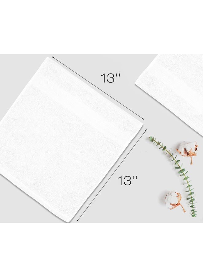 Softolle Premium Wash Cloths - 100% Combed Ring Spun Cotton WashCloth - Pack of 12 Luxury Washcloths – Ultra Soft Face Towels - Highly Absorbent Wash Cloth for Face- 13" x 13" Inches (White) - Image 3