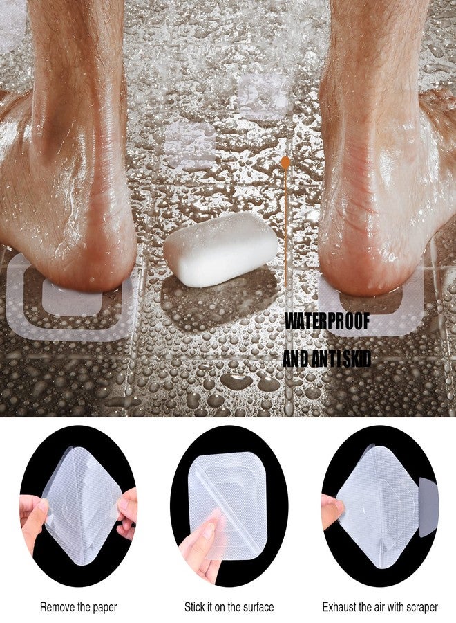 Secopad Non-Slip Bathtub Stickers, 72 PCS Safety Bathroom Tubs Showers Treads Adhesive Decals Scraper (Clear) - Image 5