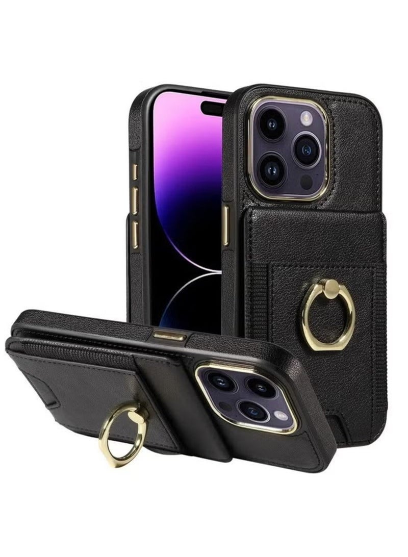 X-level iPhone 15 Pro Max/iPhone 15 Ultra Case Wallet With Credit Card Cover With Flip Premium Leather Phone Ring Stand Holder Kickstand Heavy Duty Protective Cover Accessories Protection - Image 1