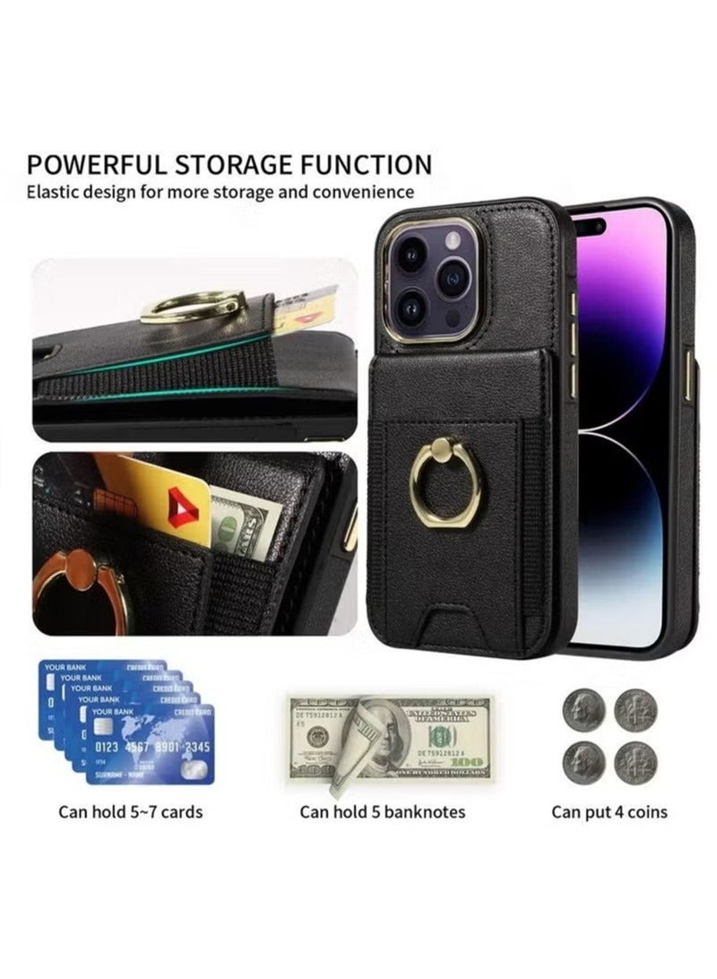 X-level iPhone 15 Pro Max/iPhone 15 Ultra Case Wallet With Credit Card Cover With Flip Premium Leather Phone Ring Stand Holder Kickstand Heavy Duty Protective Cover Accessories Protection - Image 3