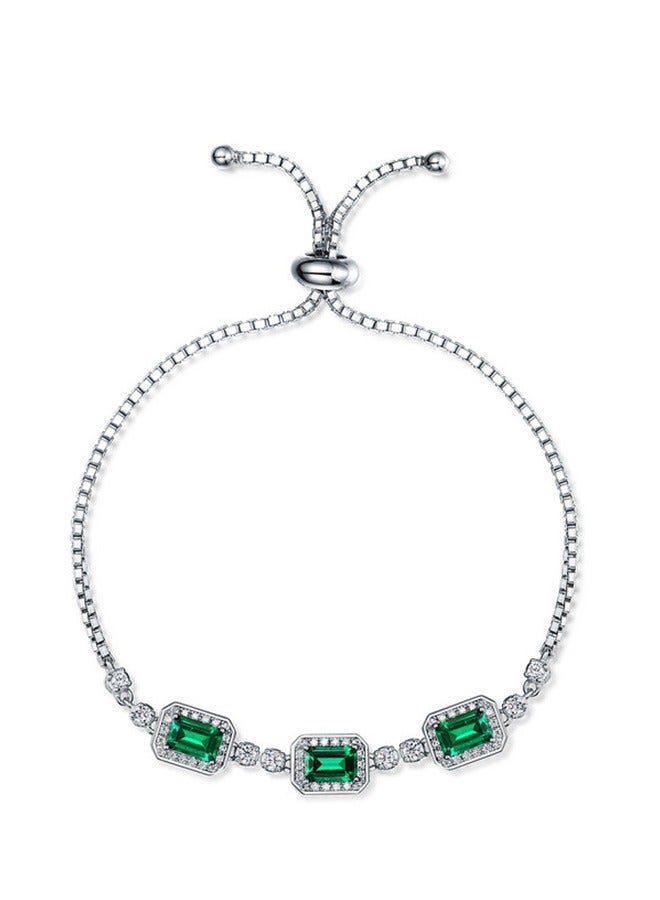 جيوان الزمرد الفضة الاسترليني سوار الماس الرجعية مجوهرات إرسال الزوجة إرسال صديقة إرسال الأم - Image 1