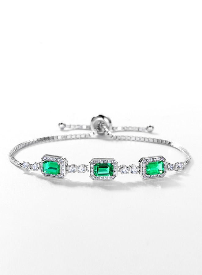 جيوان الزمرد الفضة الاسترليني سوار الماس الرجعية مجوهرات إرسال الزوجة إرسال صديقة إرسال الأم - Image 2