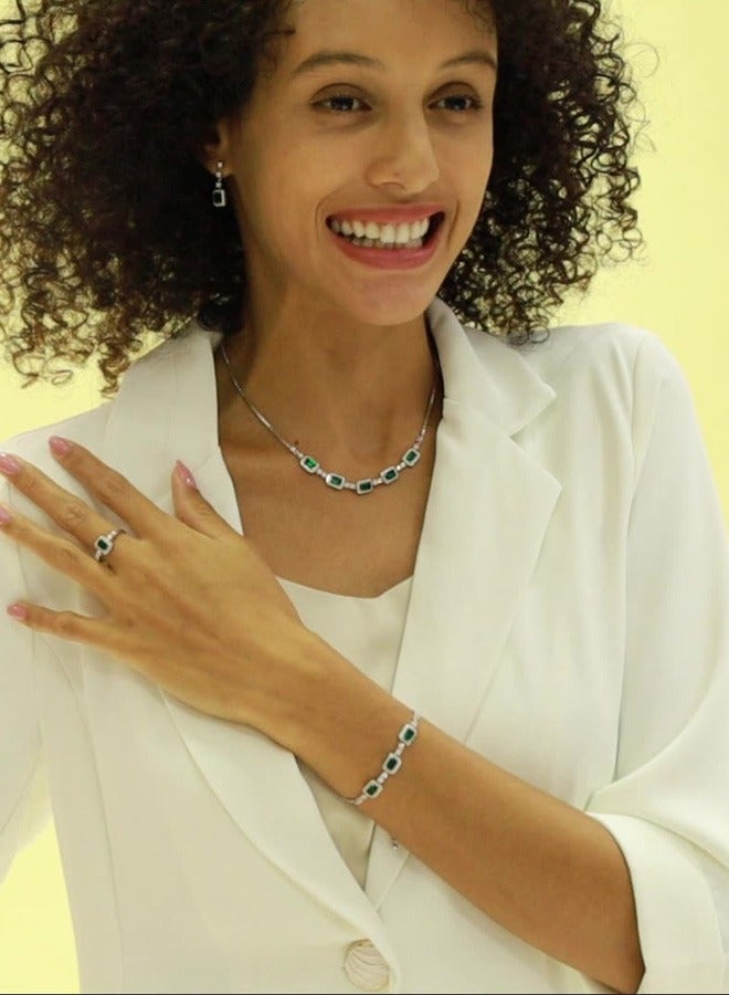 جيوان الزمرد الفضة الاسترليني سوار الماس الرجعية مجوهرات إرسال الزوجة إرسال صديقة إرسال الأم - Image 5