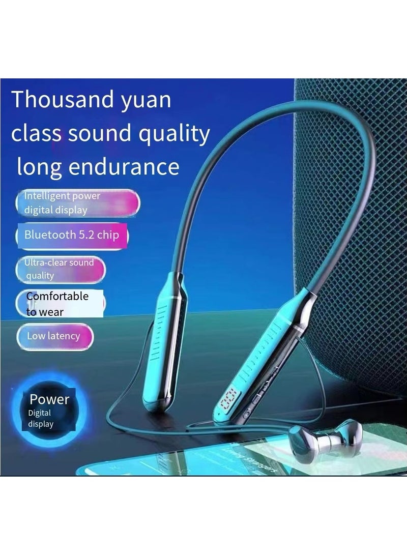 Bluetooth Neck Sports Wireless Headphones Dual Half In-Ear Universal Ultra Long Standby Black - Image 1
