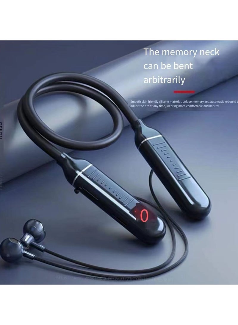 Bluetooth Neck Sports Wireless Headphones Dual Half In-Ear Universal Ultra Long Standby Black - Image 5