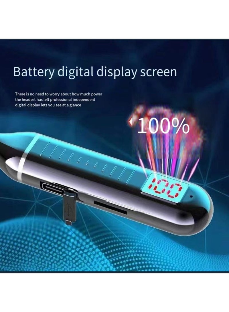 Bluetooth Neck Sports Wireless Headphones Dual Half In-Ear Universal Ultra Long Standby Black - Image 2