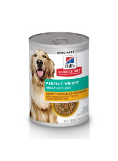 Perfect Weight, Adult 16, Weight Management Support, Wet Dog Food, Chicken & Vegetables Stew, 12.5 Oz Can, Case Of 12