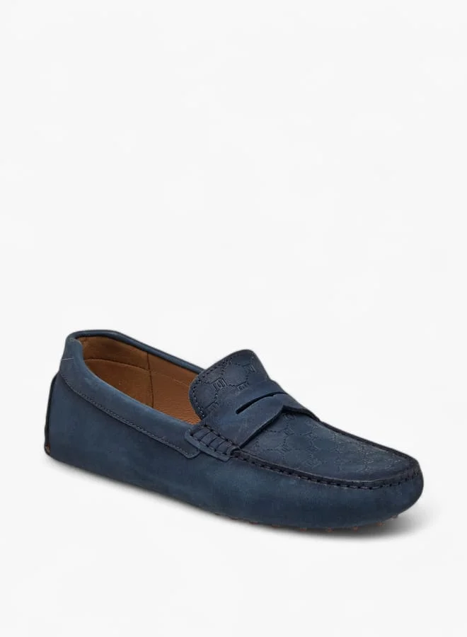 Mister Duchini Boys Monogram Embossed Slip-On Loafers