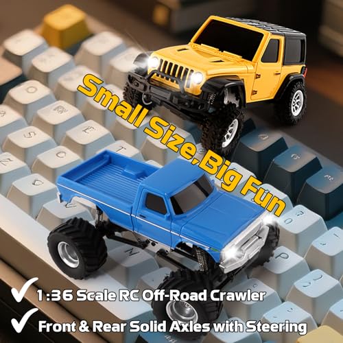 ARRIS سيارة ARRIS 136 ميني RC زاحف 4WD على الطرق الوعرة مع جهاز تحكم عن بعد 24G بطارية أضواء RTR للهدايا الهواية للبالغين صفراء - Image 5