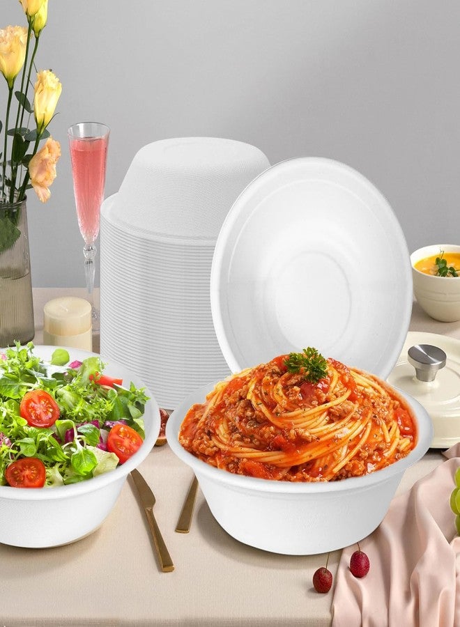 VEIZEDD 32 oz Disposable Paper Bowls 25 Pack Bagasse Biodegradable Heavy Duty Disposable Soup Bowls Bulk Convenient for Daily Use for Salad, Hot Soup, and Pasta, Party, White - Image 5