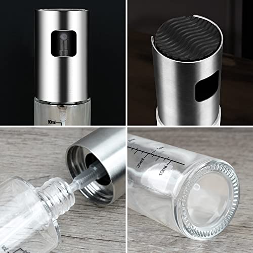 NORBASE Oil Sprayer for Cooking, 2 Pack Upgraded Olive Oil Spray Bottle Mister Refillable with Scale Air Fryer Accessories for Kitchen, Salad, Baking, BBQ, Frying - Image 2