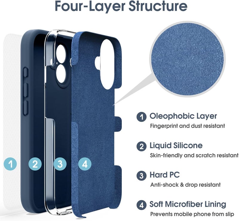 Mobistyle Designed for iPhone 16 Cover with Glitter Cute Butterfly Electroplate Plating Design Back Cover Case for Women Teen Girls [ Silicone | Blue ] - Image 5