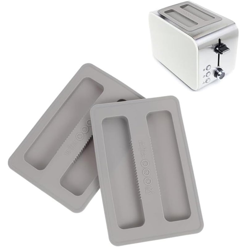 GQ Silicone Toaster Cover Lids, 2-Pack, Temperature Resistant -40°C to 230°C, Grey Dust Protector for Kitchen Appliances