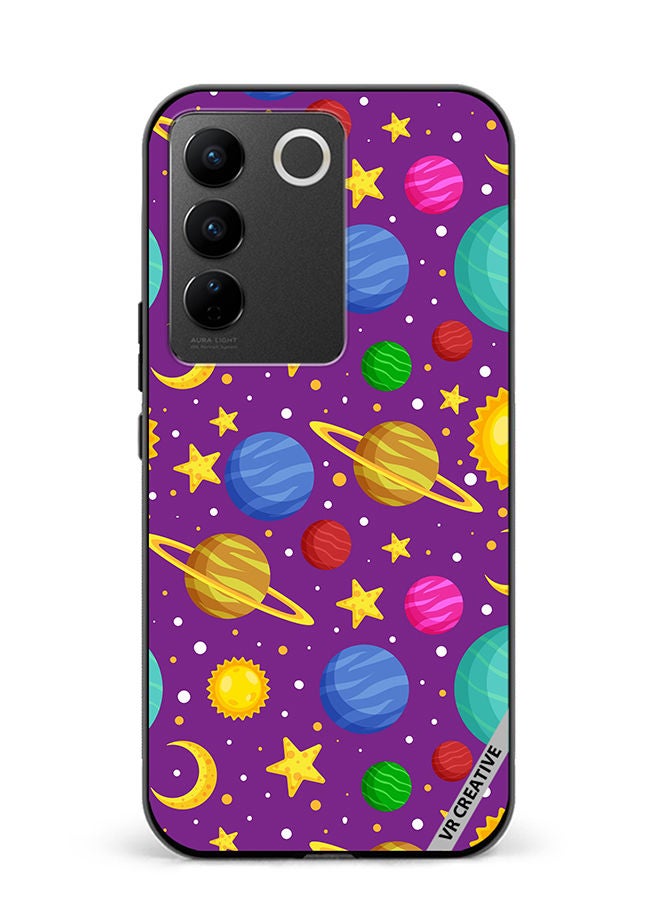 VR CREATIVE Protective Case Cover For Vivo V27e Celestial Bodies Seamless Pattern Design Multicolour - Image 1