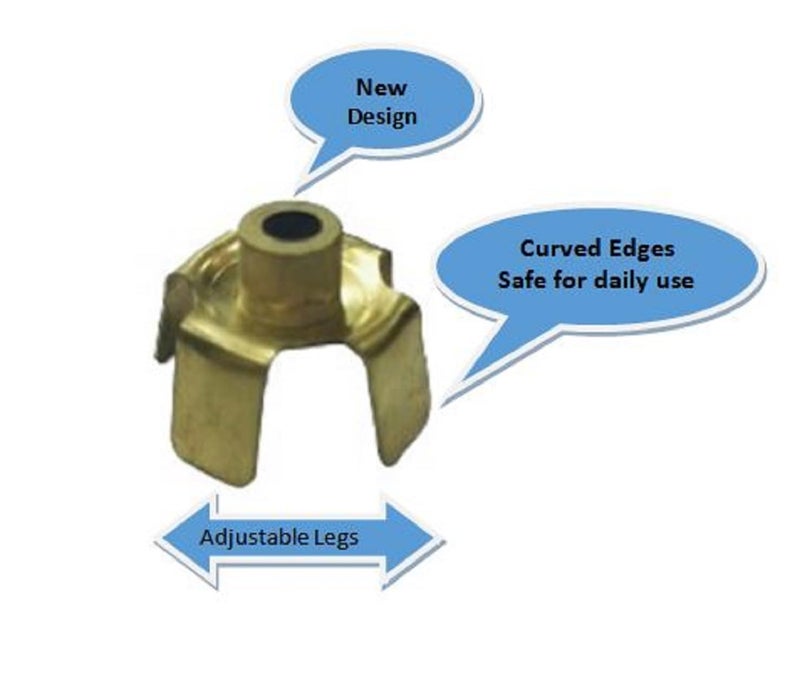 TULJA ENTERPRISES TULJA ENTERPRISES Brass Wick Holder for Oil LampCotton Wick Holder for PoojaFits in All Type DiyasCupPlateStand for BattiAdjustable with Height Width Pack of 6  - Image 4