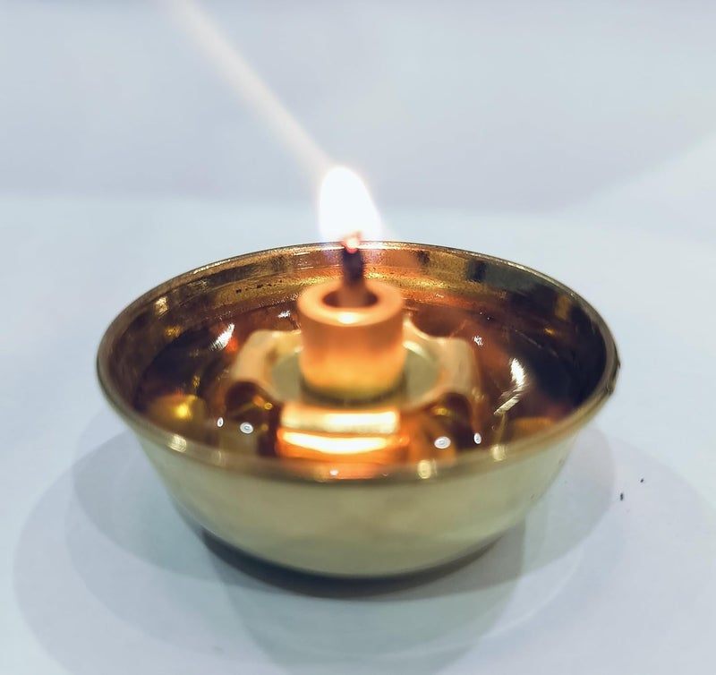 TULJA ENTERPRISES TULJA ENTERPRISES Brass Wick Holder for Oil LampCotton Wick Holder for PoojaFits in All Type DiyasCupPlateStand for BattiAdjustable with Height Width Pack of 6  - Image 5